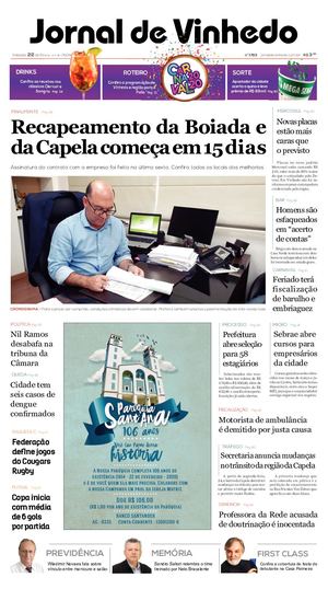 Jornal De Vinhedo Sábado, 22 De Fevereiro De 2020 Edic 1783