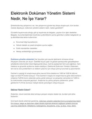 Elektronik Doküman Yönetim Sistemi Nedir, Ne İşE Yarar? - Enka Systems