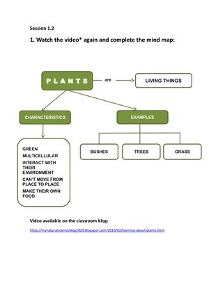Session 1.2. Plant Features Mind Map Solution