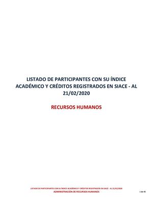 Indice y UC - RRHH 2020-1