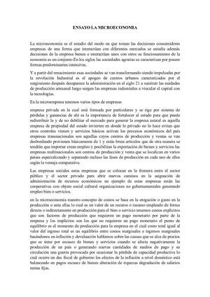 Ensayo La Microeconomia