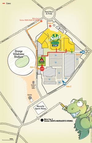 Japan Expo Sud: access map