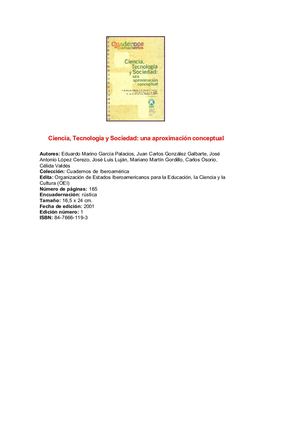 Ciencia, Tecnologia Y Sociedad