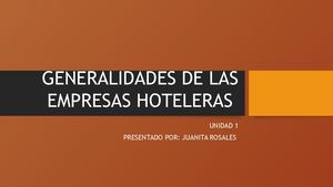 introduccion a la industria hotelera
