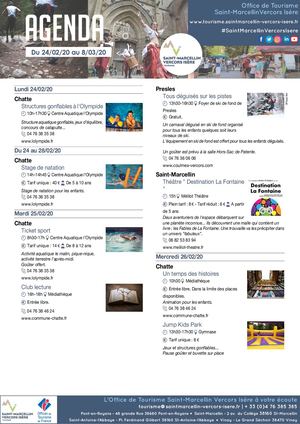 Agenda 24 février au 8 mars 2020 Saint Marcellin Vercors Isère