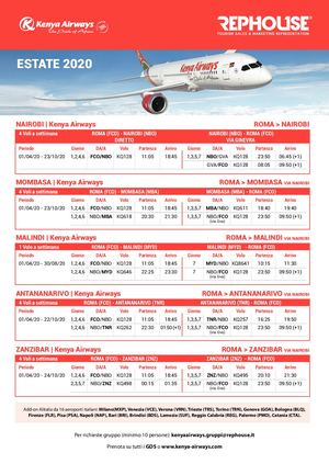 KQ - Timetable Summer 2020