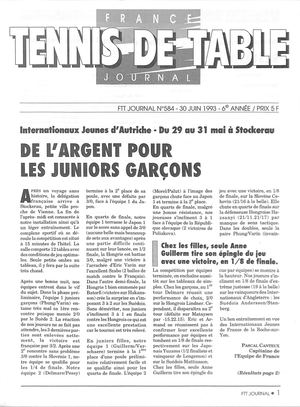 1993 06 584 FRANCE TENNIS DE TABLE