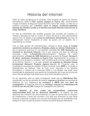 Historia Del Internet