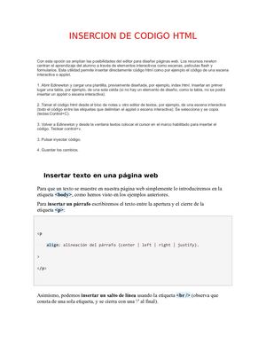 Insercion De Codigo Html