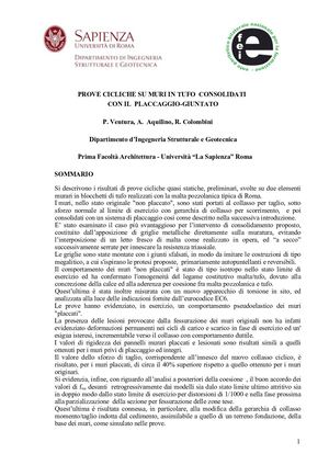 Prove Cicliche Su Muri In Tufo