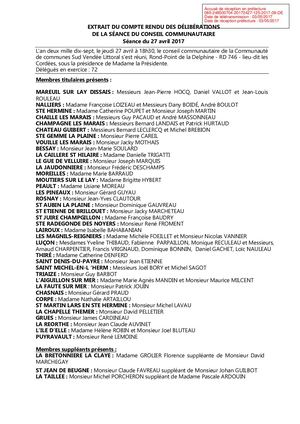 A3. Décision De Poursuite Du PLUi – Sud Vendée Littoral