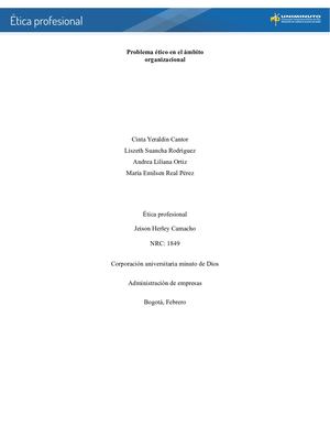 Problema Etico En El Ambito Organizacional