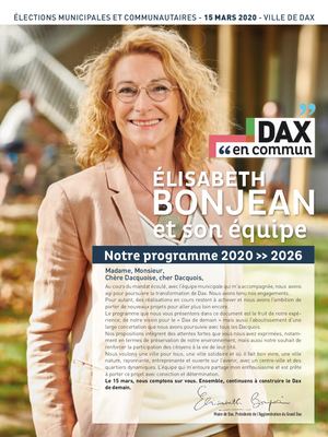 Dax en commun avec Elisabeth Bonjean - Le programme
