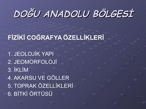Dogu Anadolu Bolgesi