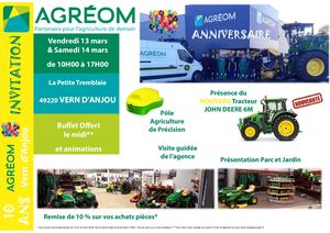 Invitation 10 Ans AGREOM Vern Anjou 13 Et 14 03 20