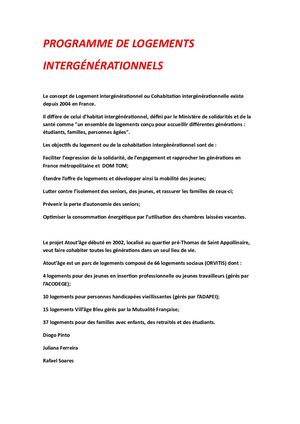 Programme De Logements