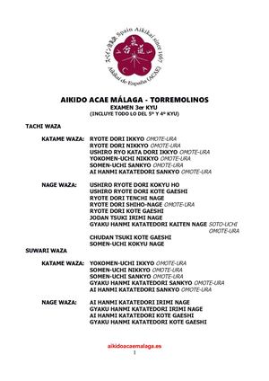 Examen 3er Kyu Aikido Acae Málaga - Torremolinos