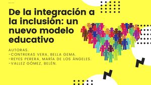 De La Integración A La Inclusión Un Nuevo Modelo Educativo