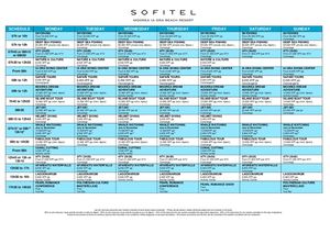 Sofitel Moorea Activities Rates 2020