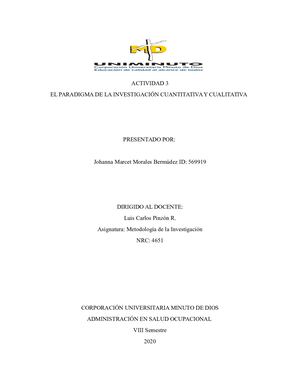 Paradigmas Cuantitativo Y Cualitativo Y Metodología De La Investigación