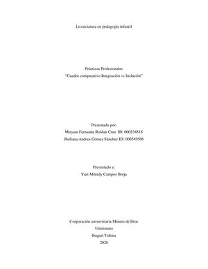 Cuadro Comparativo Integracion Vs Inclusion