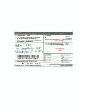 Statutory Claim mailed to IRS with green signature card for Peta Ayastigi Amun- Ra