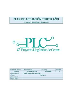 Plandeactuacionterceraño Lopez Neyra