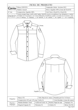 Modelo de Ficha Técnica - Camisa CX Assault