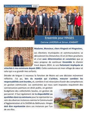 Tract Présentation Liste Et Projet Corinne Laversin Et Simon Jombart