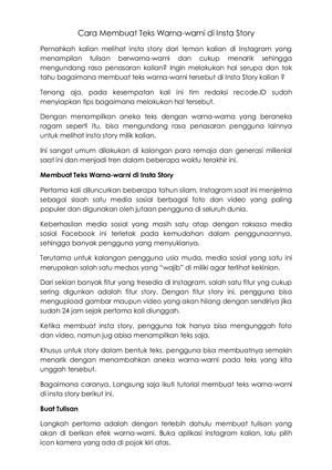 Cara Membuat Teks Warna-Warni di InstaStory