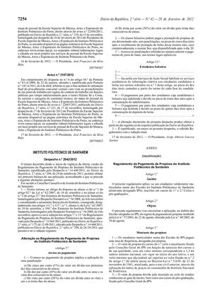 Regulamento do Pagamento de Propinas do Instituto Politécnico de Santarém