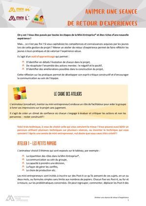 Animer Une Séance De Retour D'expérience