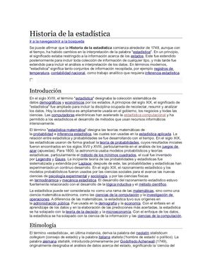 Historia De La Estadística
