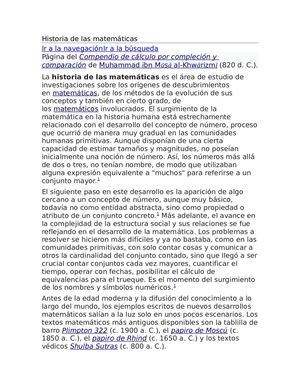 Historia De Las Matemáticas