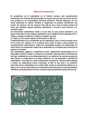 Historia De La Matemáticas