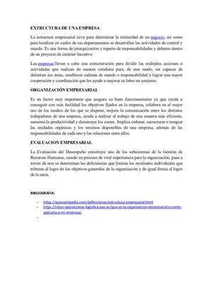 Extructura De Una Empresa