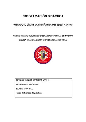 PD METODOLOGÍA ESQUI