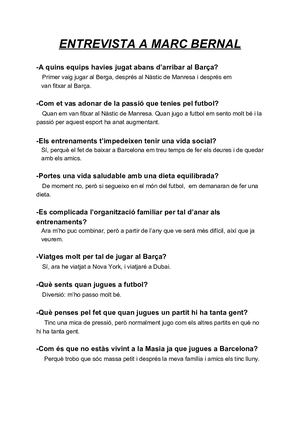 Entrevista A Marc Bernal