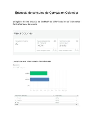 Encuesta De Consumo De Cerveza En Colombia