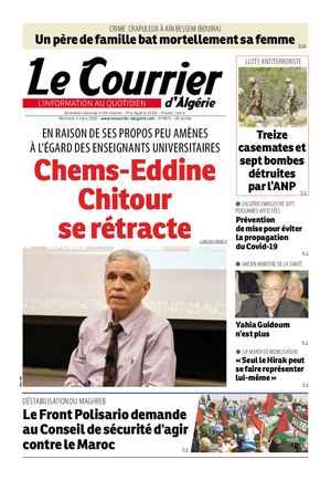 Le Courrier d'Algérie du mercredi 4 mars 2020