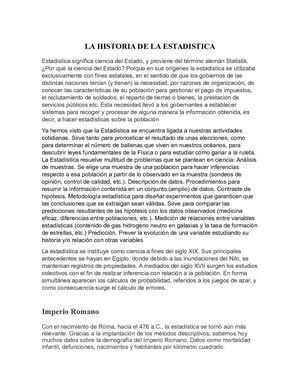 La Historia De La Estadistica