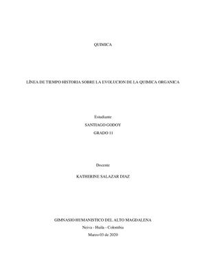 Línea De Tiempo Historia Sobre La Evolucion De La Quimica Organica