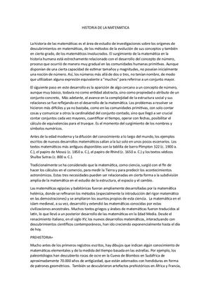 Historia De La Matematica