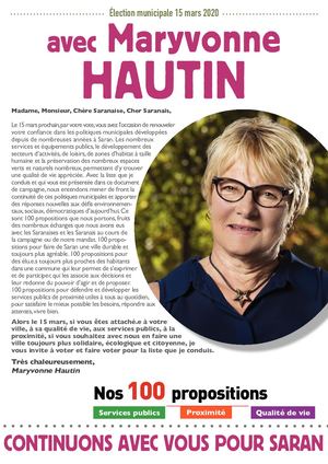 Journal - 100 Propositions pour Saran