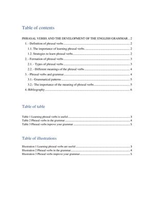 Phrasal Verbs And The Development Of The English Grammar