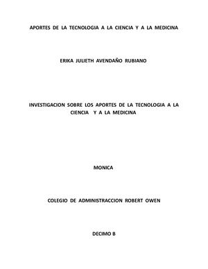 Aportes De La Tecnologia A La Ciencia Y A La Medicina