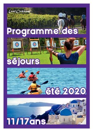 Programme séjours été 2020
