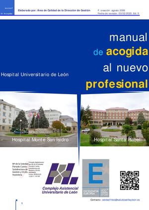 Manual de Acogida al nuevo profesional del CAULE