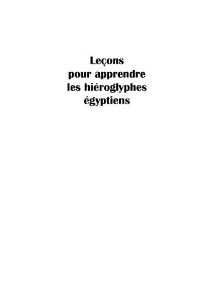 Extrait : Renaud de Spens - Leçons pour apprendre les hiéroglyphes égyptiens