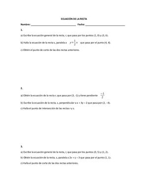 Test Ecuación De La Recta